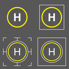 Fototapeta premium The H helipad icon. Transport parking symbol. The designation of the base for the helicopter. Marking for landing.