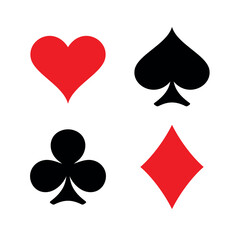 A set of card suits. A symbol of a deck of playing cards or gambling games (poker, bridge). Four card suits: spades, hearts, diamonds and clubs.