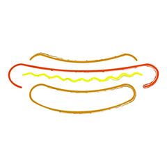 hot dog brush on white background, vector illustration.
