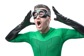 Cool superhero shouting out loud