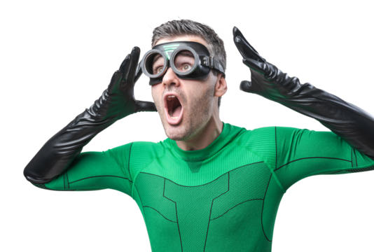 Cool superhero shouting out loud