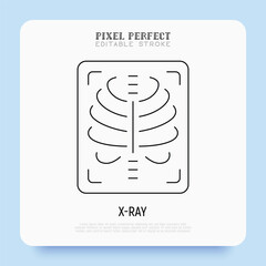 X-ray thin line icon. Medical scan. Pixel perfect, editable stroke. Vector illustration.