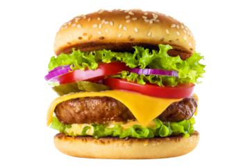 Delicious burger cut out