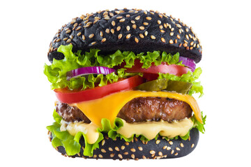Delicious black burger cut out