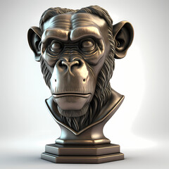Fototapeta na wymiar Trophy with Monkey Design. Generative AI