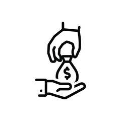 Black line icon for rate