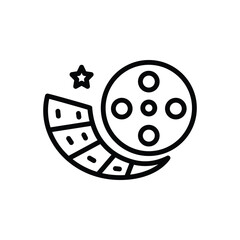 Obraz premium Black line icon for reel
