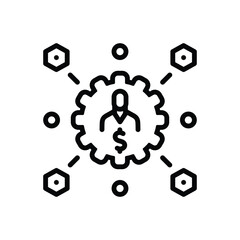 Black line icon for post