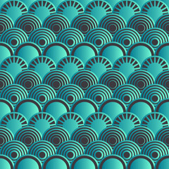 Mermaid scales, fish tail background, seamless geometric beautiful pattern