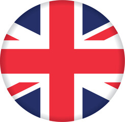 United Kingdom flag in round shape to show the British national flag. Vector