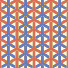 Japanese Overlap Hexagon Net Vector Seamless Pattern