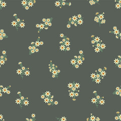 Seamless pattern. Plant background for fashion. Ditsy print. Trendy floral design