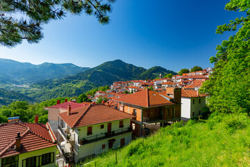 Fototapeta premium Metsovo, Greece. View of the mountains