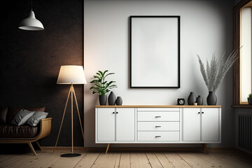 mockup and blank poster. Generative AI