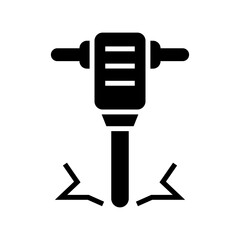 jackhammer icon or logo isolated sign symbol vector illustration - high quality black style vector icons
