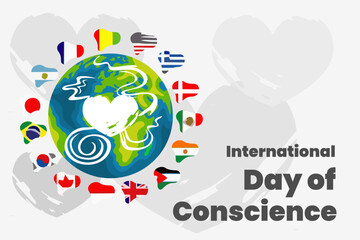 Illustration vector graphic of international day of conscience