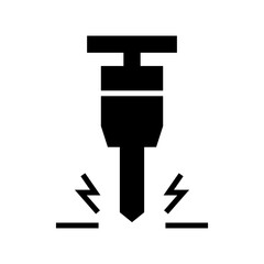 jackhammer icon or logo isolated sign symbol vector illustration - high quality black style vector icons
