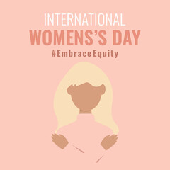 Vector illustration International women's day, #EmbraceEquity, Each for Equal