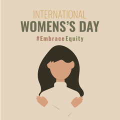 Vector illustration International women's day, #EmbraceEquity, Each for Equal