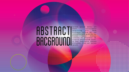 Vector Futuristic Background with Gradient Mesh Holographic Circles. Hipster Graphic Template Design with Lines, Dots, Round Shapes. Dynamic Style for your Business Brochure.