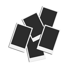 Set of empty photo frame mockup. Realistic polaroid frame vector isolated on white
