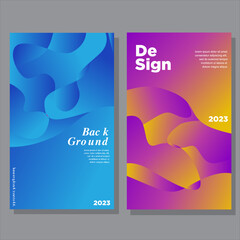 Colorful abstract liquid and fluid shape with color gradation for banner, brochure design and business card template