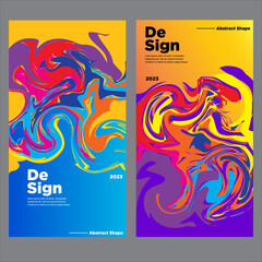 Colorful abstract liquid and fluid shape with gradient color for banner and brochure design 