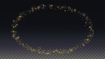 Christmas Vector Background with Falling Snowflakes  Isolated on Transparent Background. Realistic Snow Sparkle Pattern. Snowfall Overlay Print. Winter Sky. Realistic Snow. Happy Christmas, New Year.