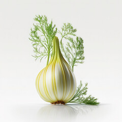 Fennel isolated on white background.generative AI. 