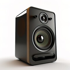 Obraz premium An image of black speaker isolated , generative ai