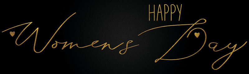 Happy women's day Golden calligraphy design banner