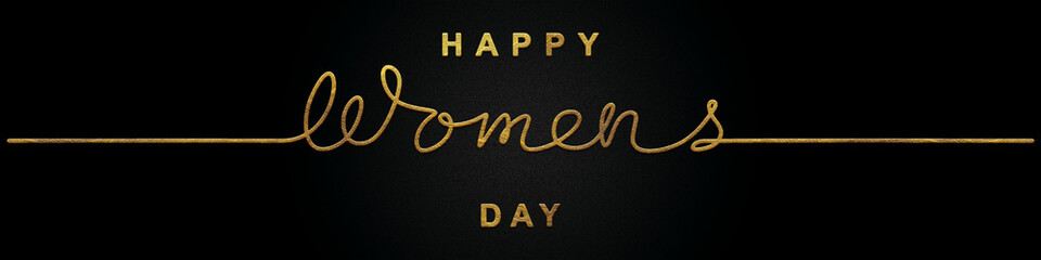 Fototapeta premium Happy women's day Golden calligraphy design banner