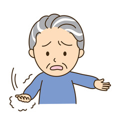 脳卒中により腕が麻痺したおじいさん