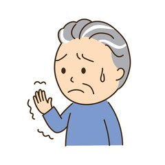 脳卒中により片手が麻痺したおじいさん