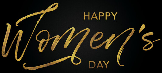 Fototapeta na wymiar Happy women's day Golden calligraphy design banner