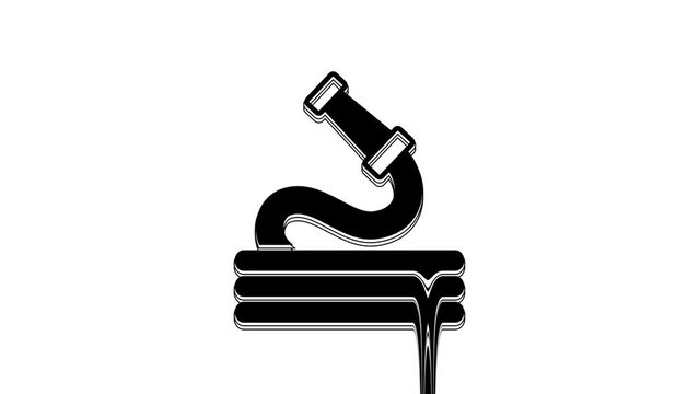 Black Garden hose icon isolated on white background. Spray gun icon. Watering equipment. 4K Video motion graphic animation