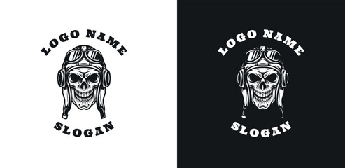 Skull Pilot Graphic Logo Design