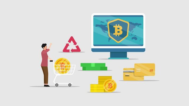 Cryptocurrency and blockchain exchange 2d vector illustration concept for banner, website, illustration, landing page, flyer, etc.