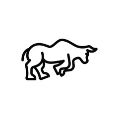 Black line icon for bull