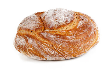 Bread isolated on a white background. Close-up. Studio photography.