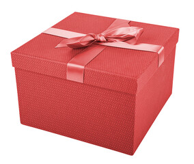 gift box with bow isolated on white background. Clipping Path