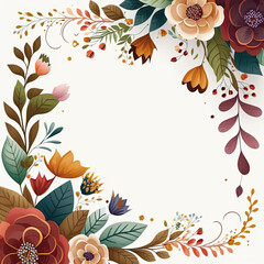 Flowers surround empty copy space with generative AI