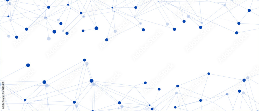 Wall mural navy blue network. abstract connection on white background. network technology background with dots 