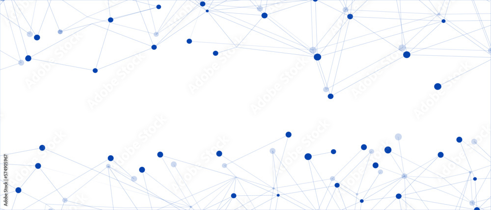 Wall mural navy blue network. abstract connection on white background. network technology background with dots 