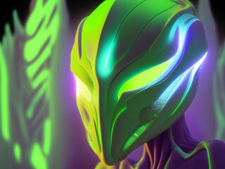 Alien in helmet generative ai