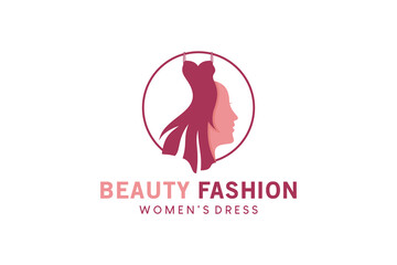 Modern woman lifestyle beauty dress logo design