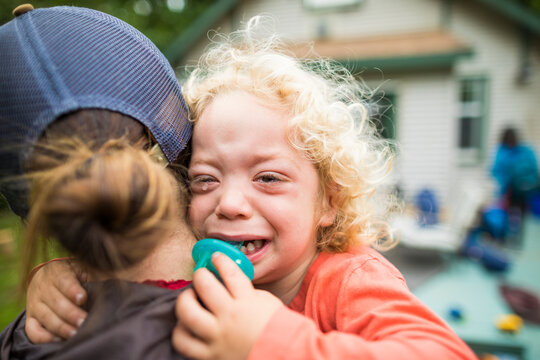 Mother holding baby daughter, Chilliwack, British Columbia, Canada