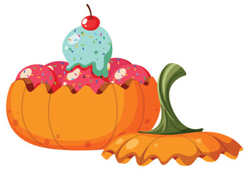Ice cream in pumpkin