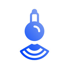 Icon Smart Lamp, Bulb Wireless Internet of thing, wireless, Wi-Fi, signal. vector illustration. editable file
