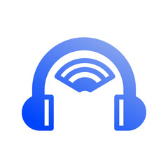 Icon Smart Headphone, headphone wireless, Internet of thing, wireless, Wi-Fi, signal. vector illustration. editable file